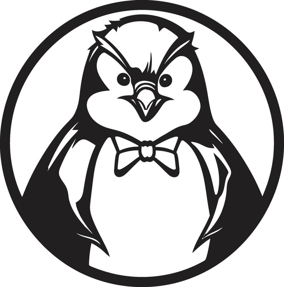 noir Pinguin Symbol ein modern Arktis Meisterstück kompliziert Kunst schwarz Pinguin Embleme detailliert Gefieder vektor