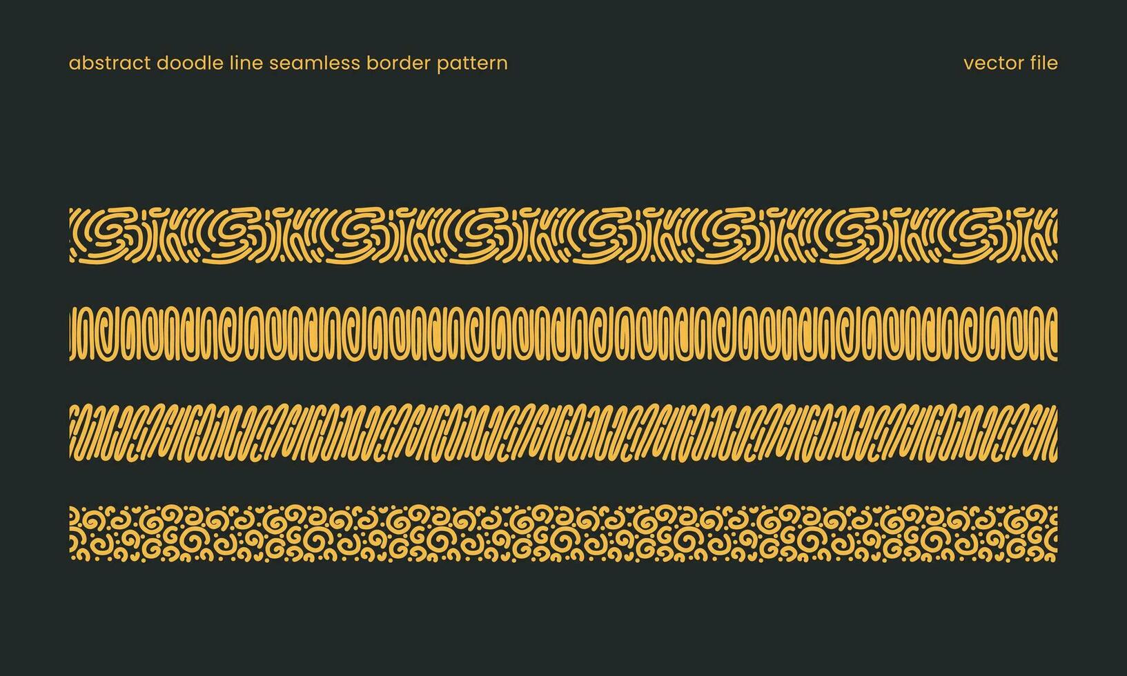 wellig und Spiral- Gekritzel Linie nahtlos Muster zum Rand Design Dekoration. afrikanisch oder aztekisch Stamm mögen Muster Rand Vektor Illustration