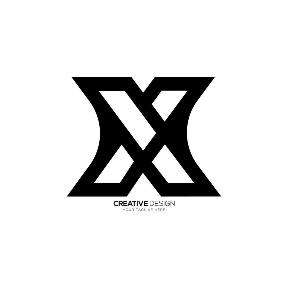 Brief x mit modern gestalten Pfeil Zeichen stilvoll abstrakt kreativ Monogramm Logo vektor