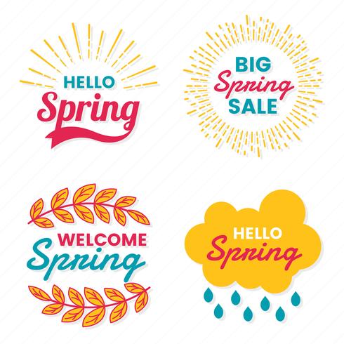 Spring Retro Vintage Vector Etikett