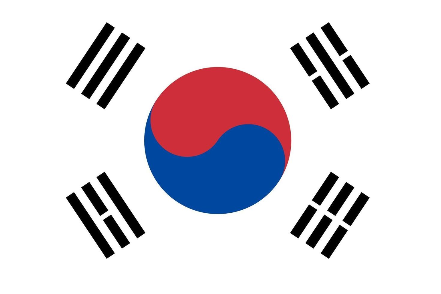 südkoreanische flagge von südkorea vektor
