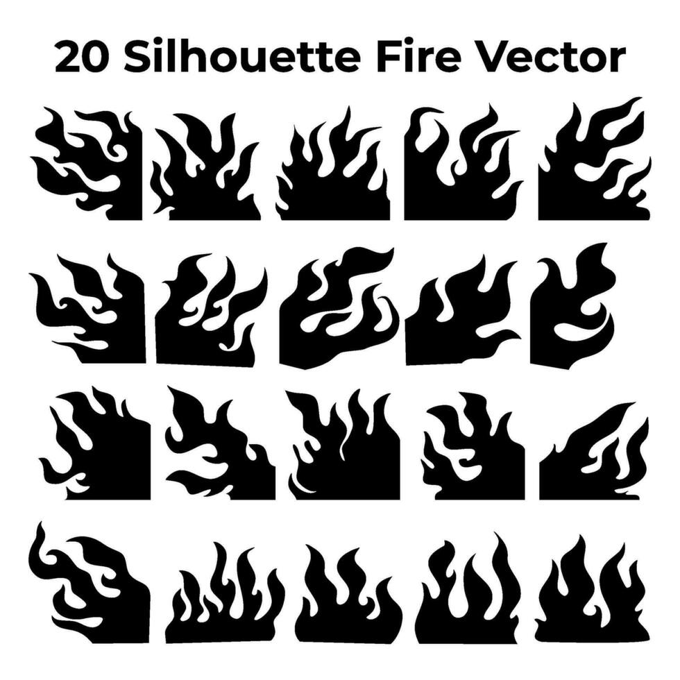 Feuer Silhouette. Flamme. Flamme Silhouette. Illustration von ein Verbrennung Feuer. vektor