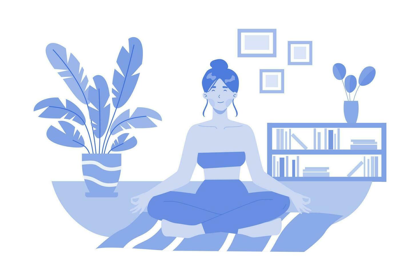 Mädchen tun Yoga Illustration Konzept auf ein Weiß Hintergrund vektor