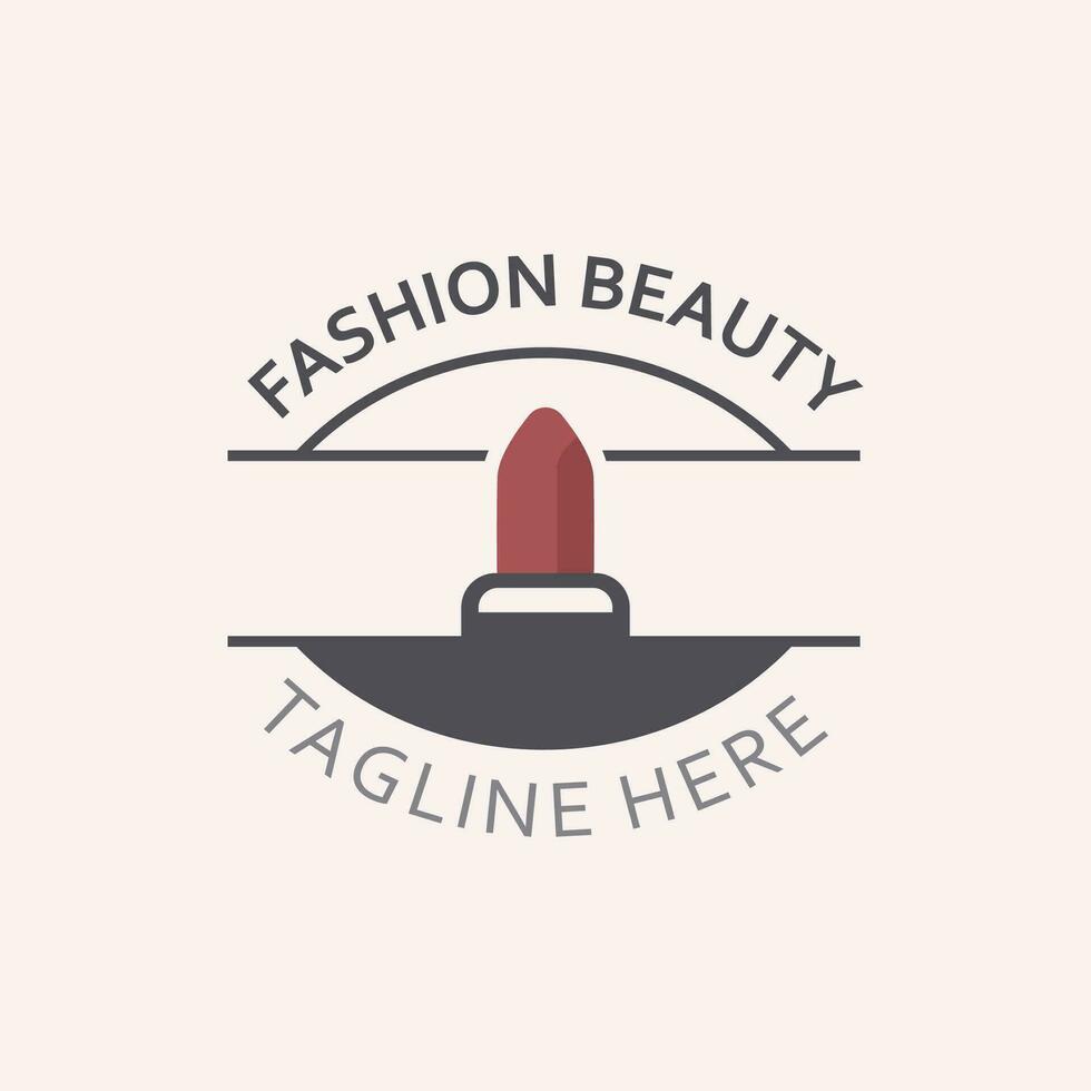 Lippenstift Logo Design zum bilden Mode Geschäft und Schönheit Vektor kosmetisch Design Vorlage