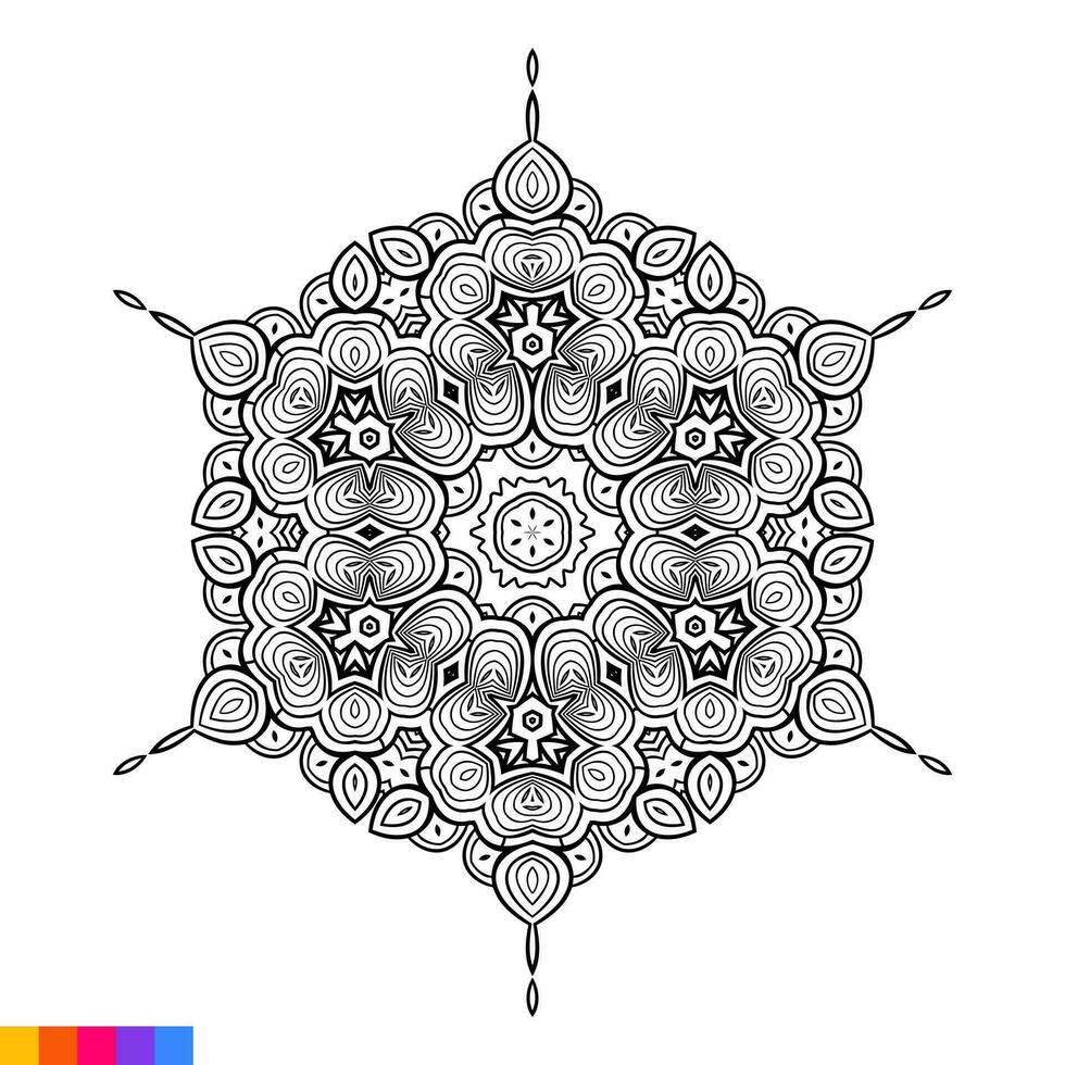 mandala konst design. rena dekorativ runda prydnad. orientalisk mönster, vektor illustration färg bok sida. cirkulär mönster i form av mandala för henna, mehndi, tatuering, dekoration.