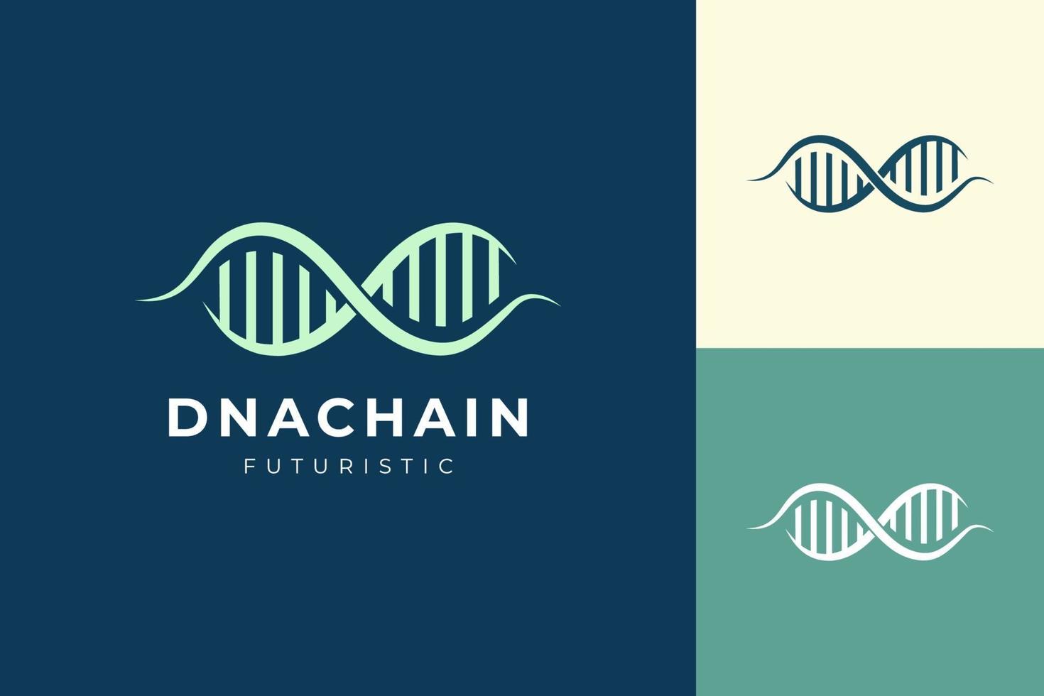 genetisches Logo in DNA-Kettenform vektor