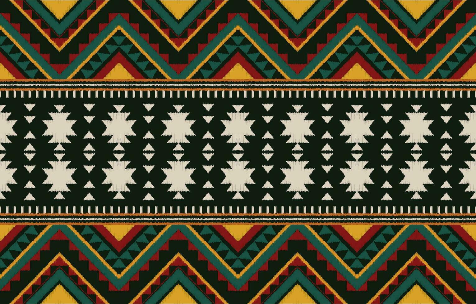 ethnisch abstrakt Ikat Kunst. aztekisch Ornament drucken. geometrisch ethnisch Muster nahtlos Farbe orientalisch. Design zum Hintergrund ,Vorhang, Teppich, Hintergrund, Kleidung, Verpackung, Batik, Vektor Illustration.