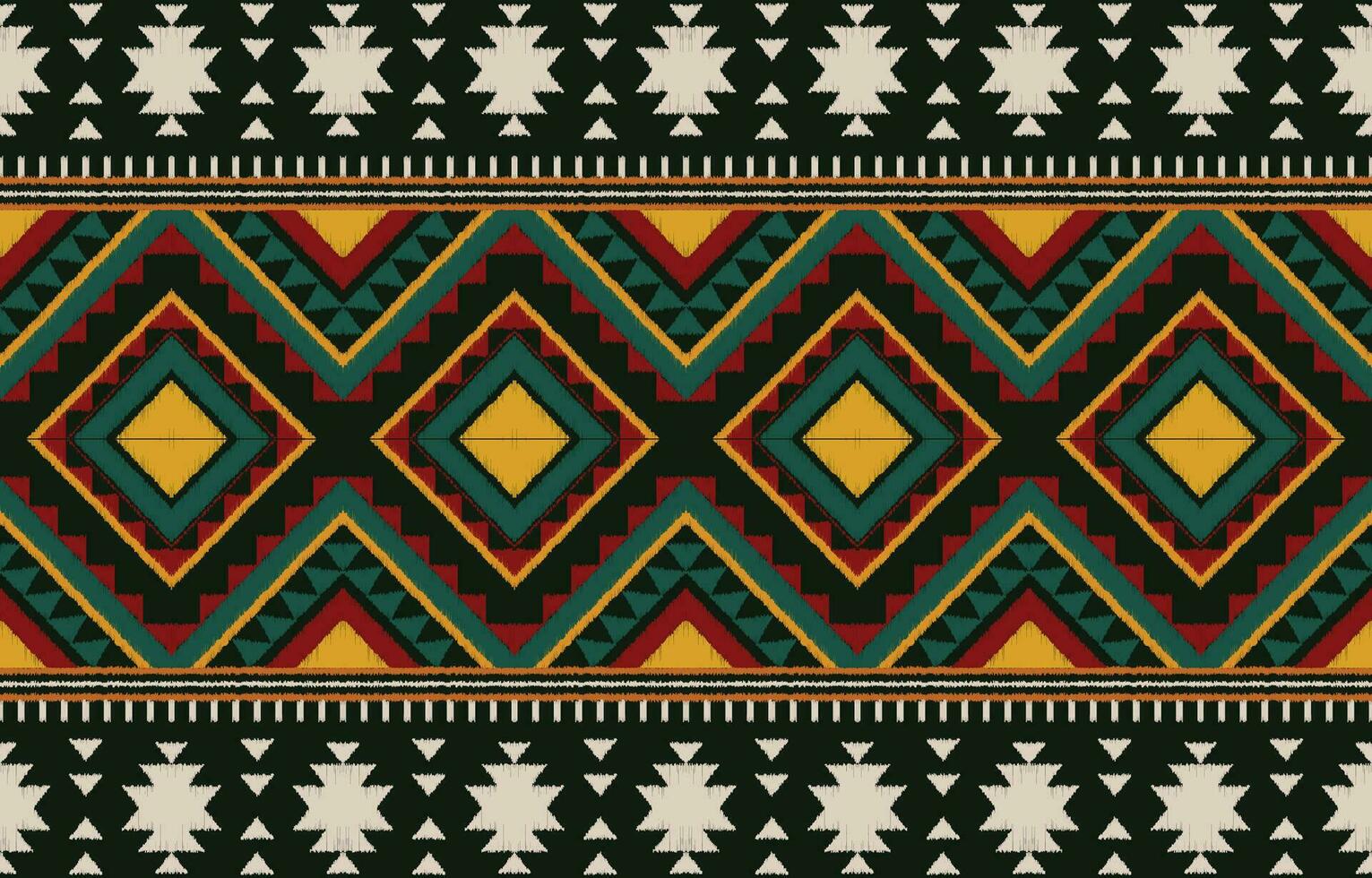 etnisk abstrakt ikat konst. aztec prydnad skriva ut. geometrisk etnisk mönster sömlös Färg orientalisk. design för bakgrund ,ridå, matta, tapet, Kläder, omslag, batik, vektor illustration.