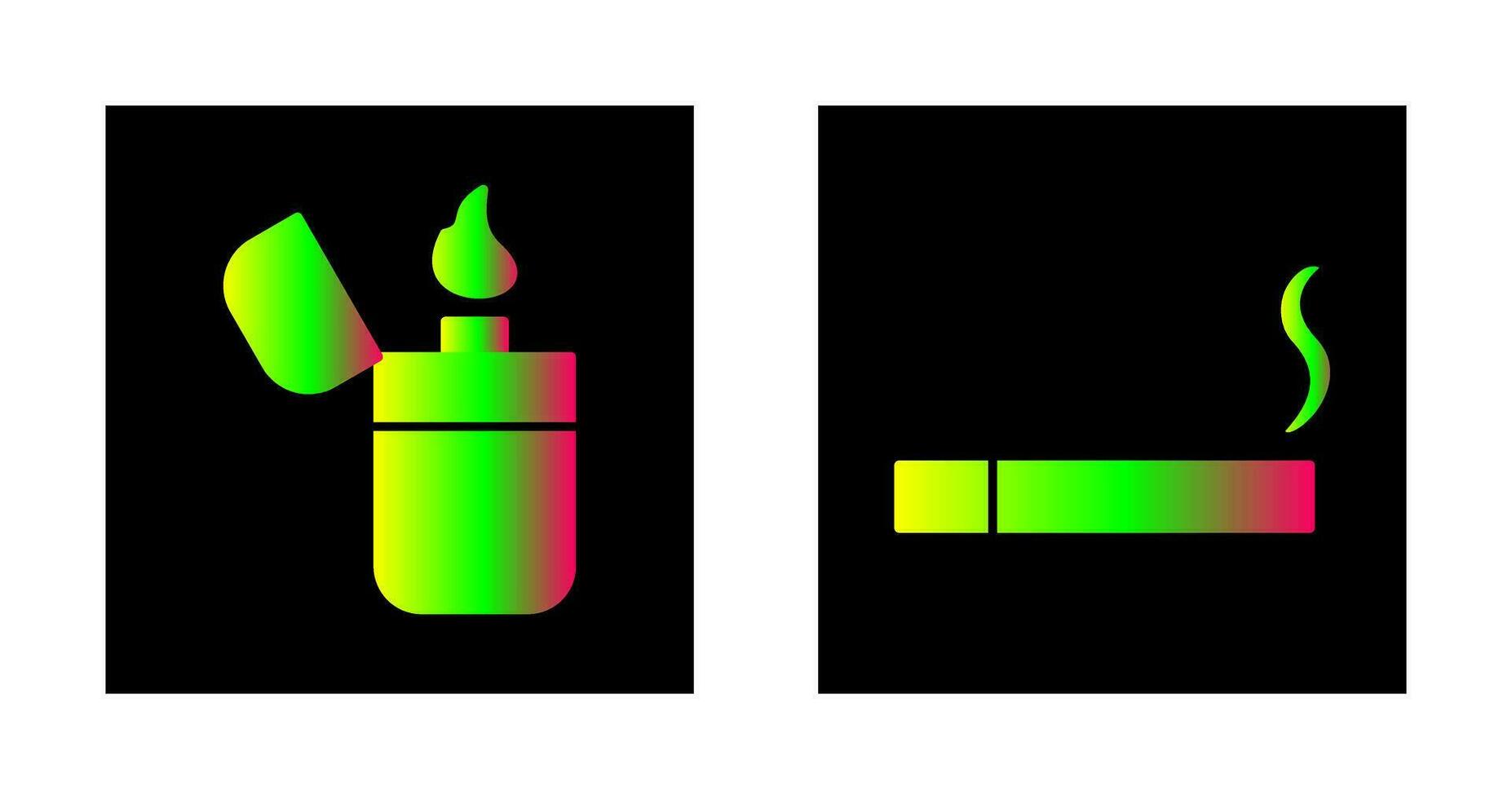 Feuerzeug und zündete Zigarette Symbol vektor