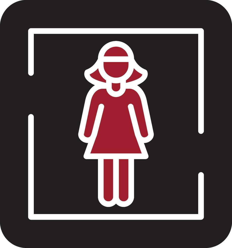 kvinna toalett tecken vektor ikon
