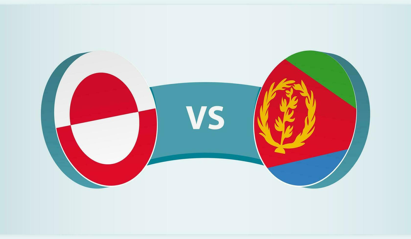 Grönland gegen Eritrea, Mannschaft Sport Wettbewerb Konzept. vektor