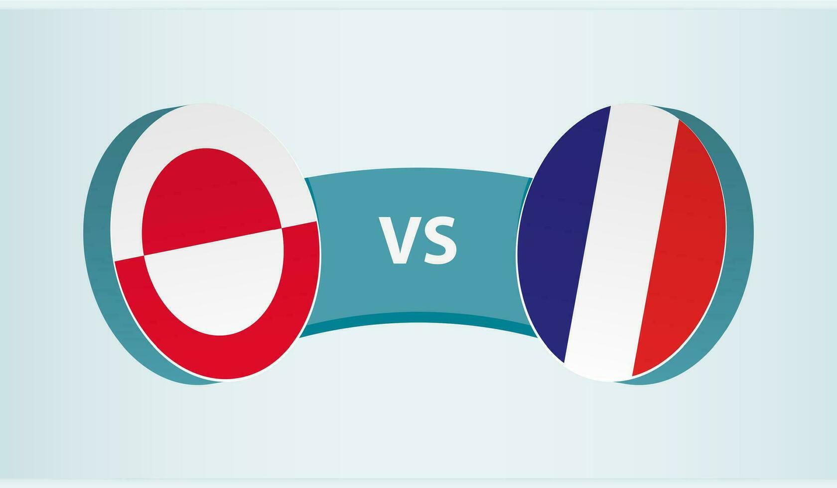 Grönland gegen Frankreich, Mannschaft Sport Wettbewerb Konzept. vektor