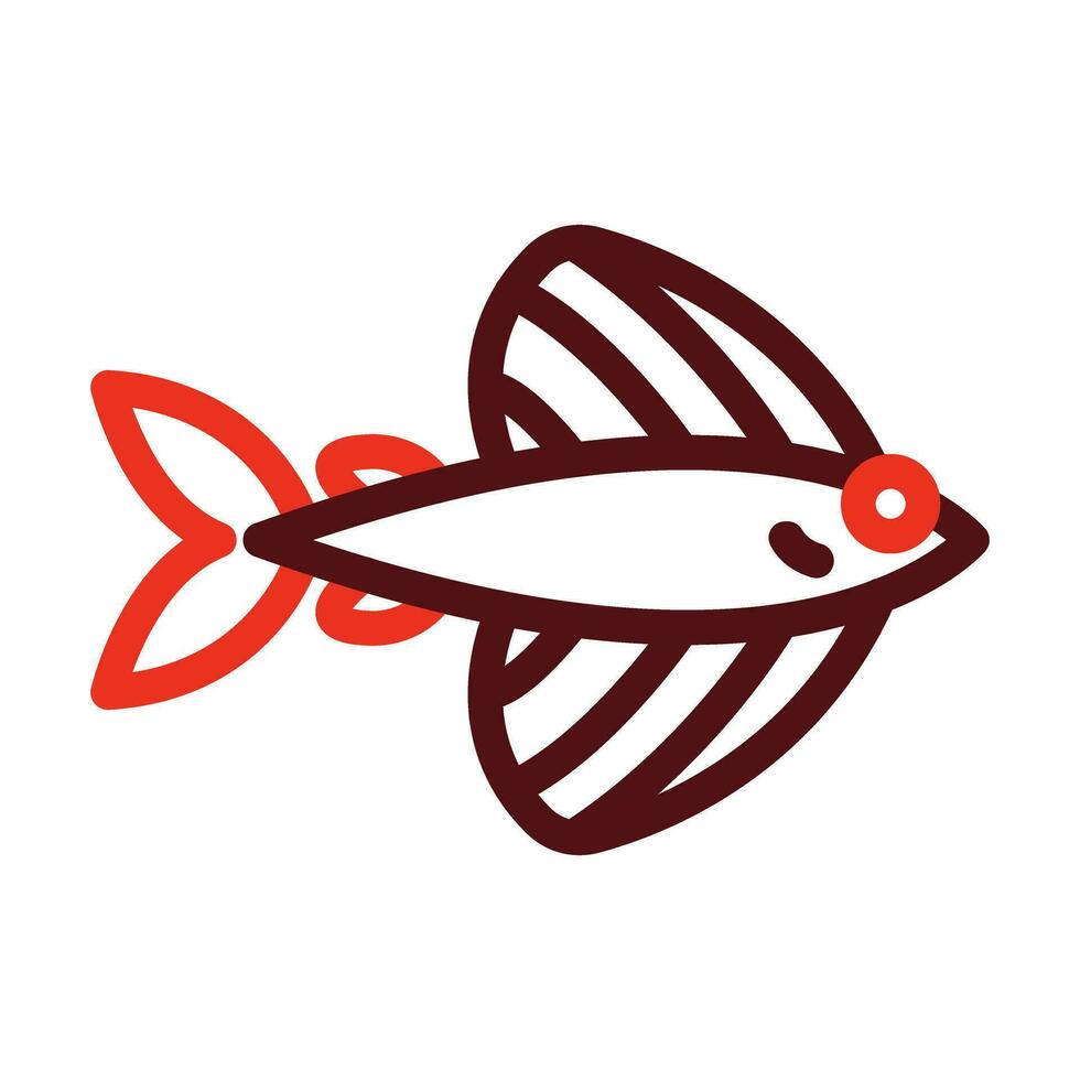 flygande fisk vektor tjock linje två Färg ikoner för personlig och kommersiell använda sig av.