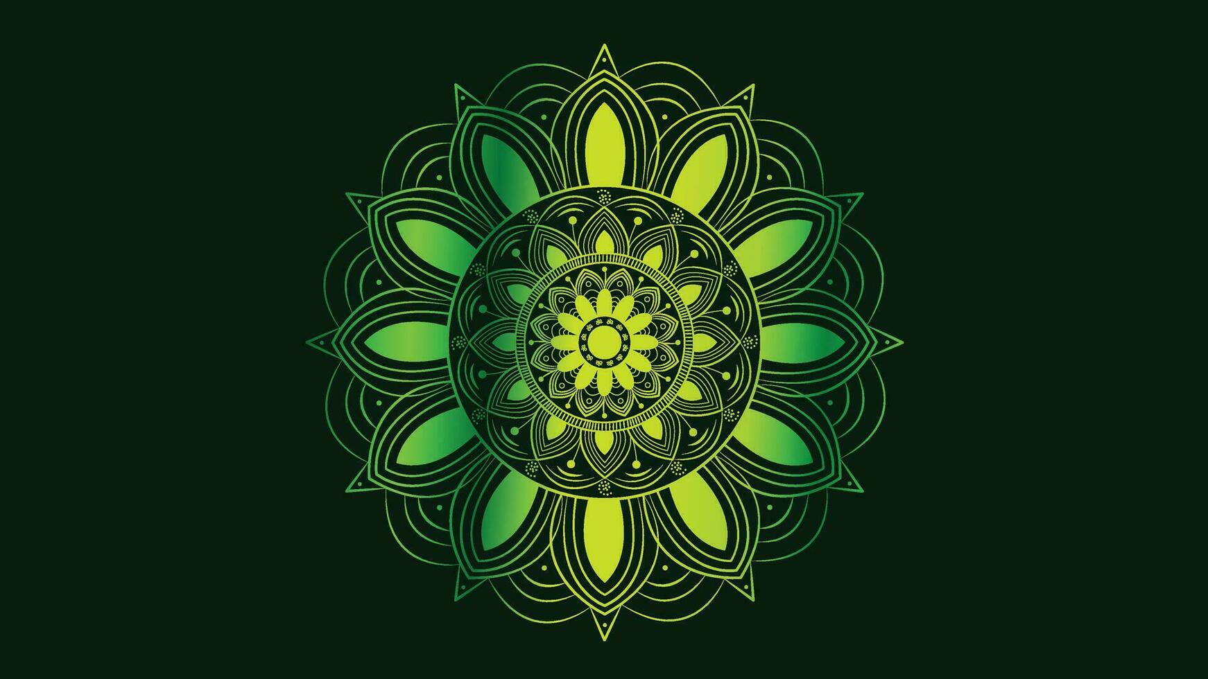 abstrakt minimalistisch Design kreativ Mandala Hintergrund. diese perfekt Mandala können Sein benutzt wie ein Banner oder Logo. diese Grün Gradient Farbe Schatten Blume Hintergrund ist perfekt zum Inhalt verwenden. vektor