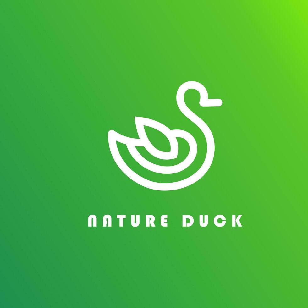 natur Anka logotyp, grön bakgrund , vektor illustration
