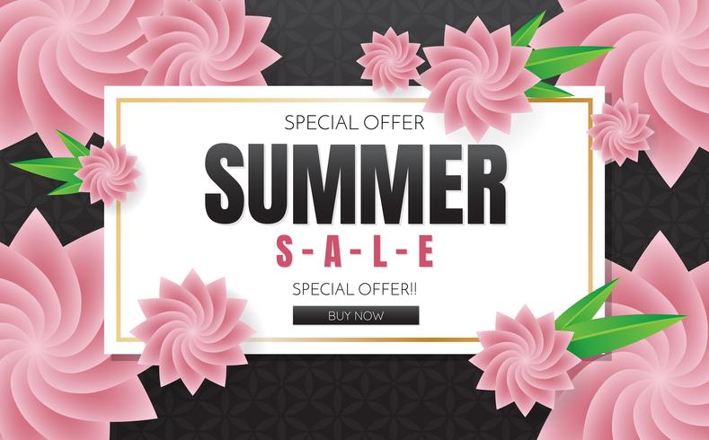 sommarförsäljning mall banner vektor bakgrund