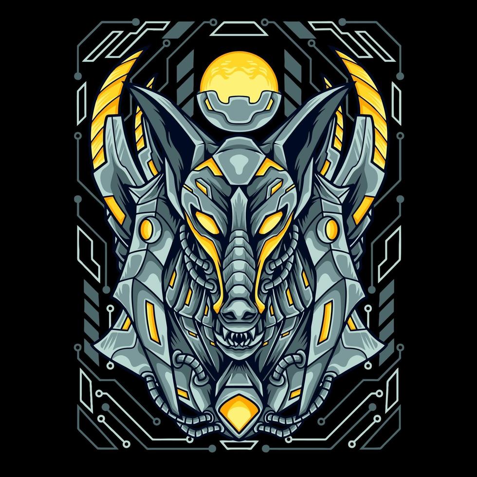 anubis mecha Illustration für Ihr Geschäft oder Ihre Merchandise vektor