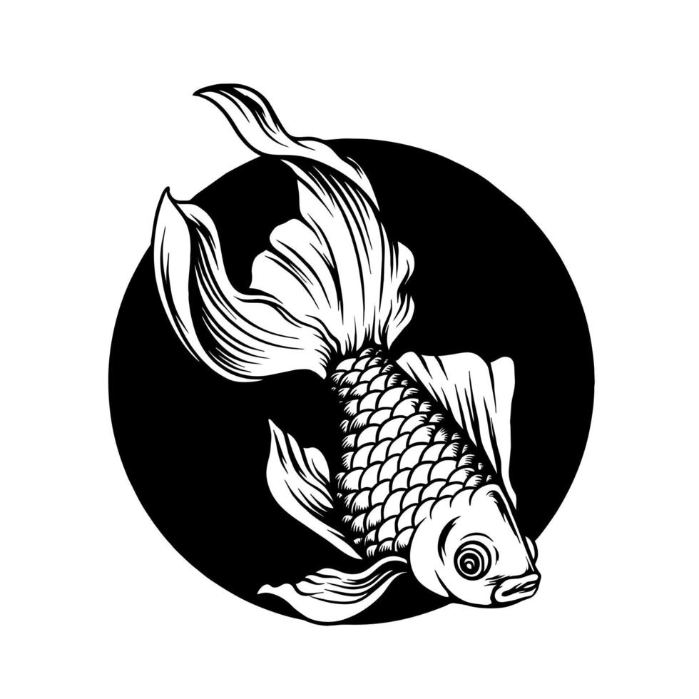 gyllene fisk illustration siluett vektor