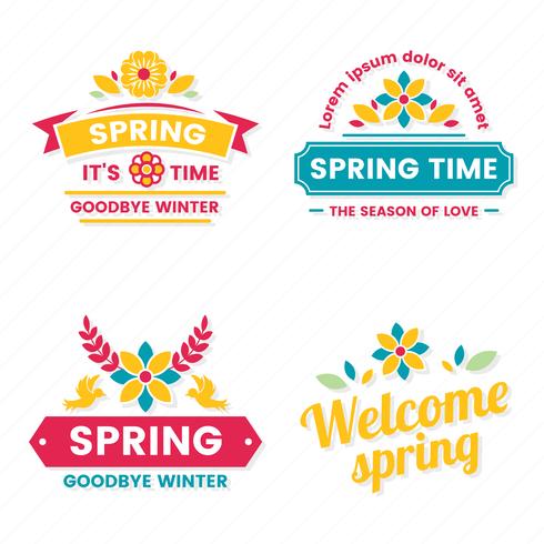 Spring Retro Vintage Vector Etikett