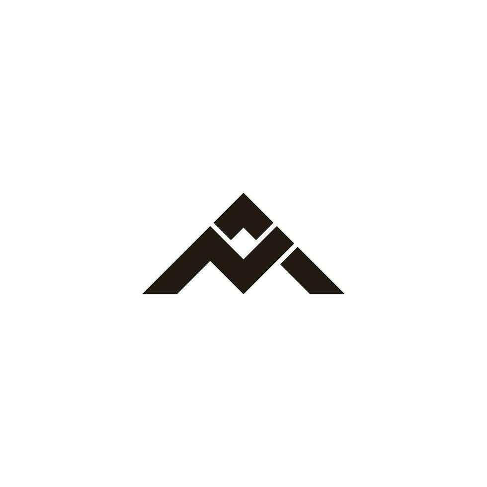 brev nm enkel triangel linje logotyp vektor