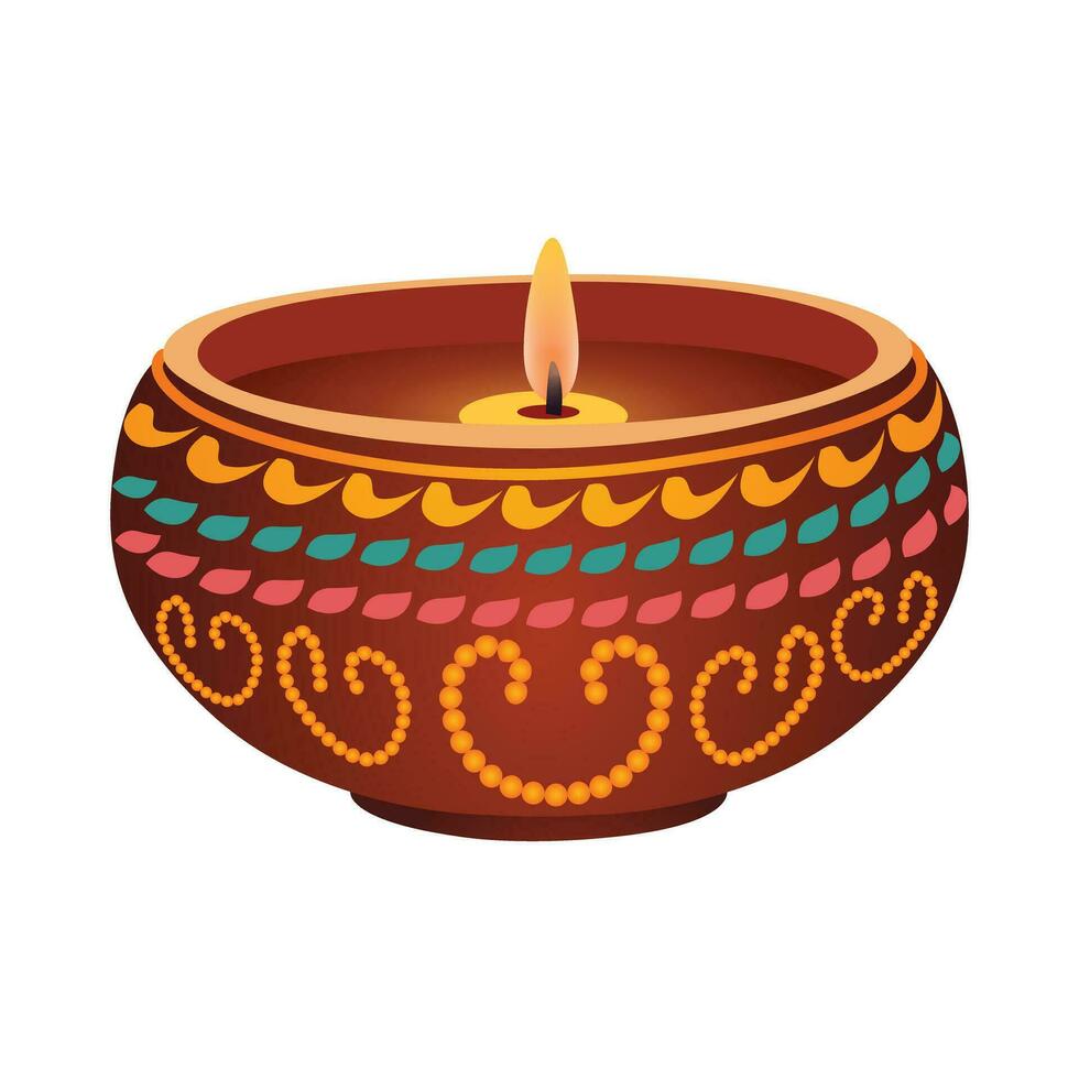 diwali diya för hindu festival firande vektor