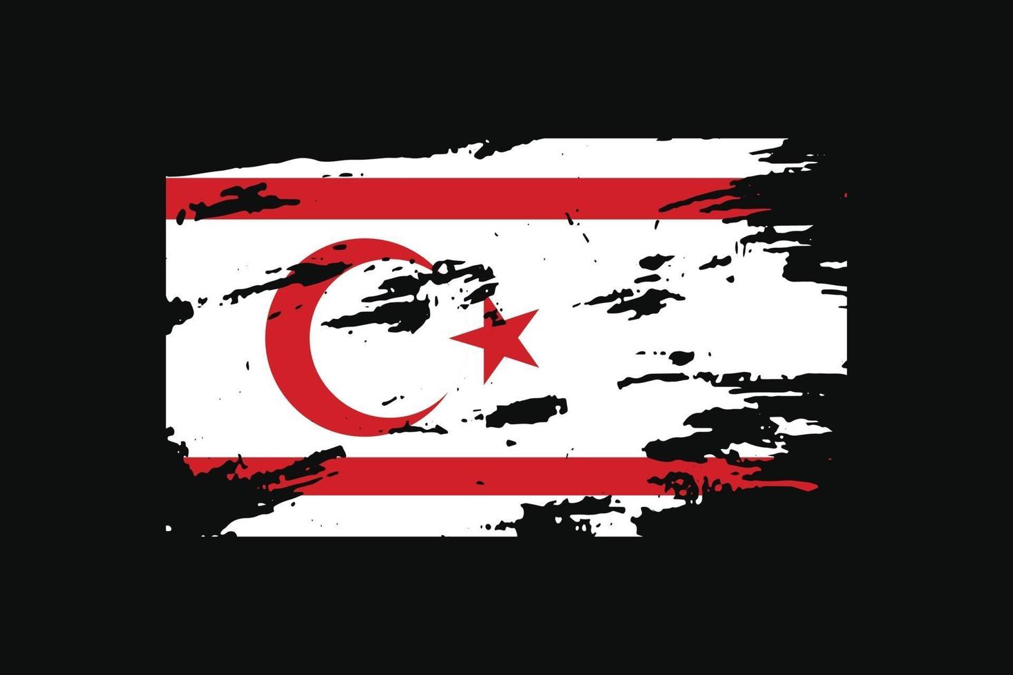 Grunge-Stil Flagge der türkischen Republik Nordzypern. vektor