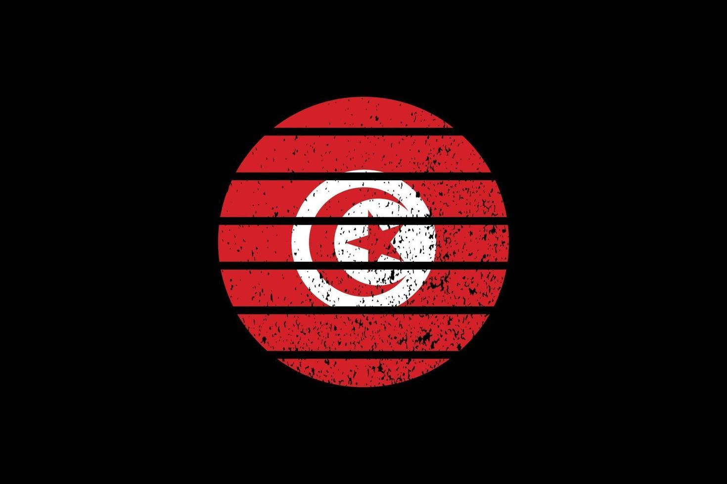 Tunisiens flagga i grungestil. vektor illustration.