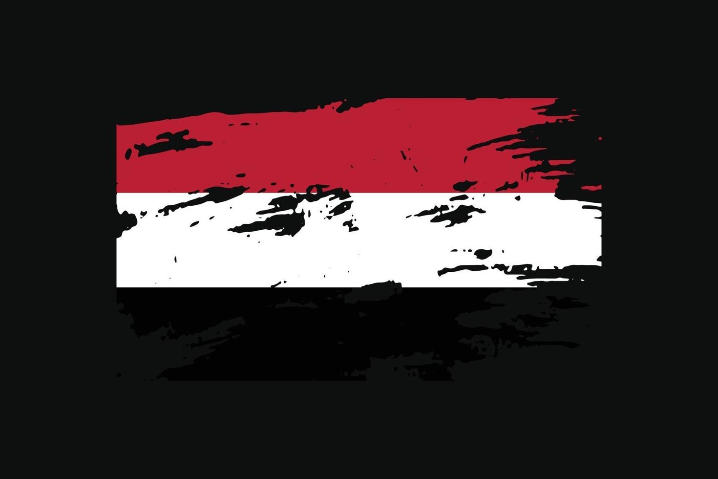grunge stil flagga i Jemen. vektor illustration.