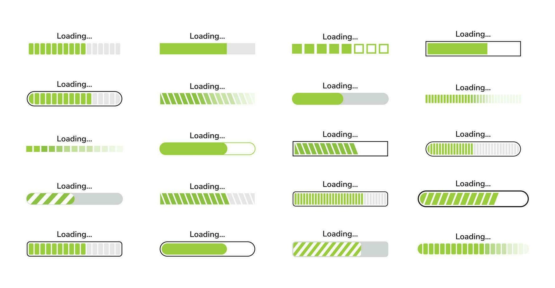 läser in bar framsteg ikoner. ladda tecken vektor illustration. systemet programvara uppdatering och uppgradera begrepp vektor illustration