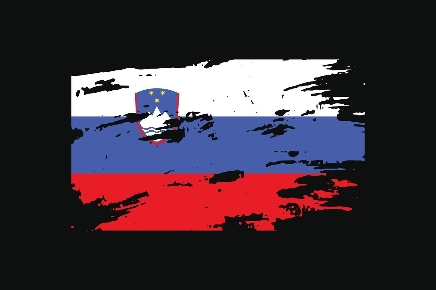 grunge stil flagga i Slovenien. vektor illustration.