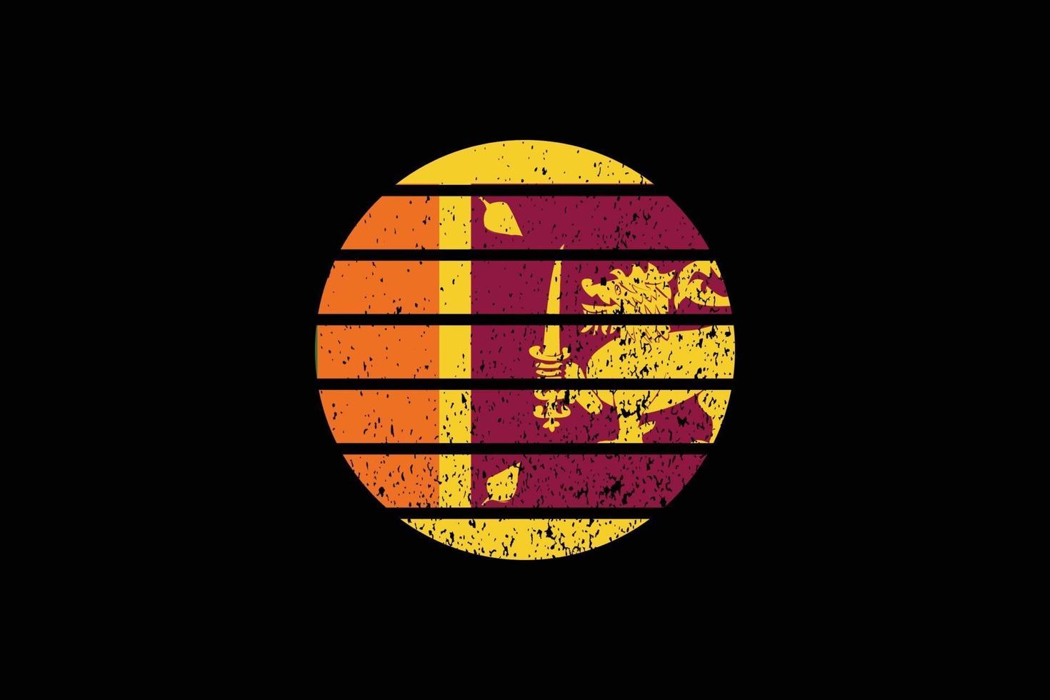 Grunge-Stil Flagge von Sri Lanka. Vektor-Illustration. vektor