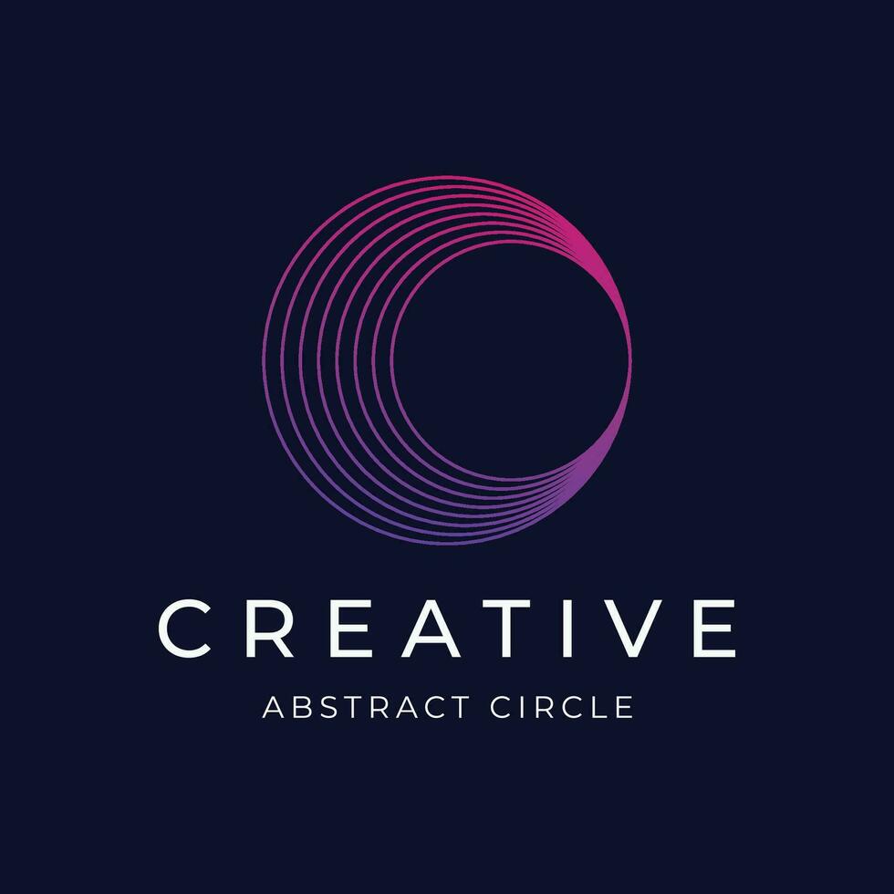 geometrisk cirkel abstrakt logotyp mall design med modern, unik och kreativ aning. logotyp för företag, teknologi, webb, varumärke, företag. vektor