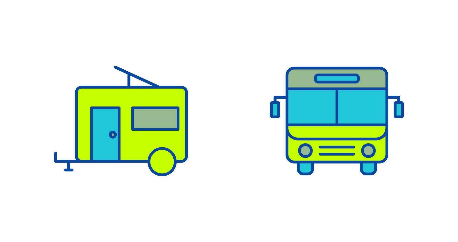 buss och trailer ikon vektor