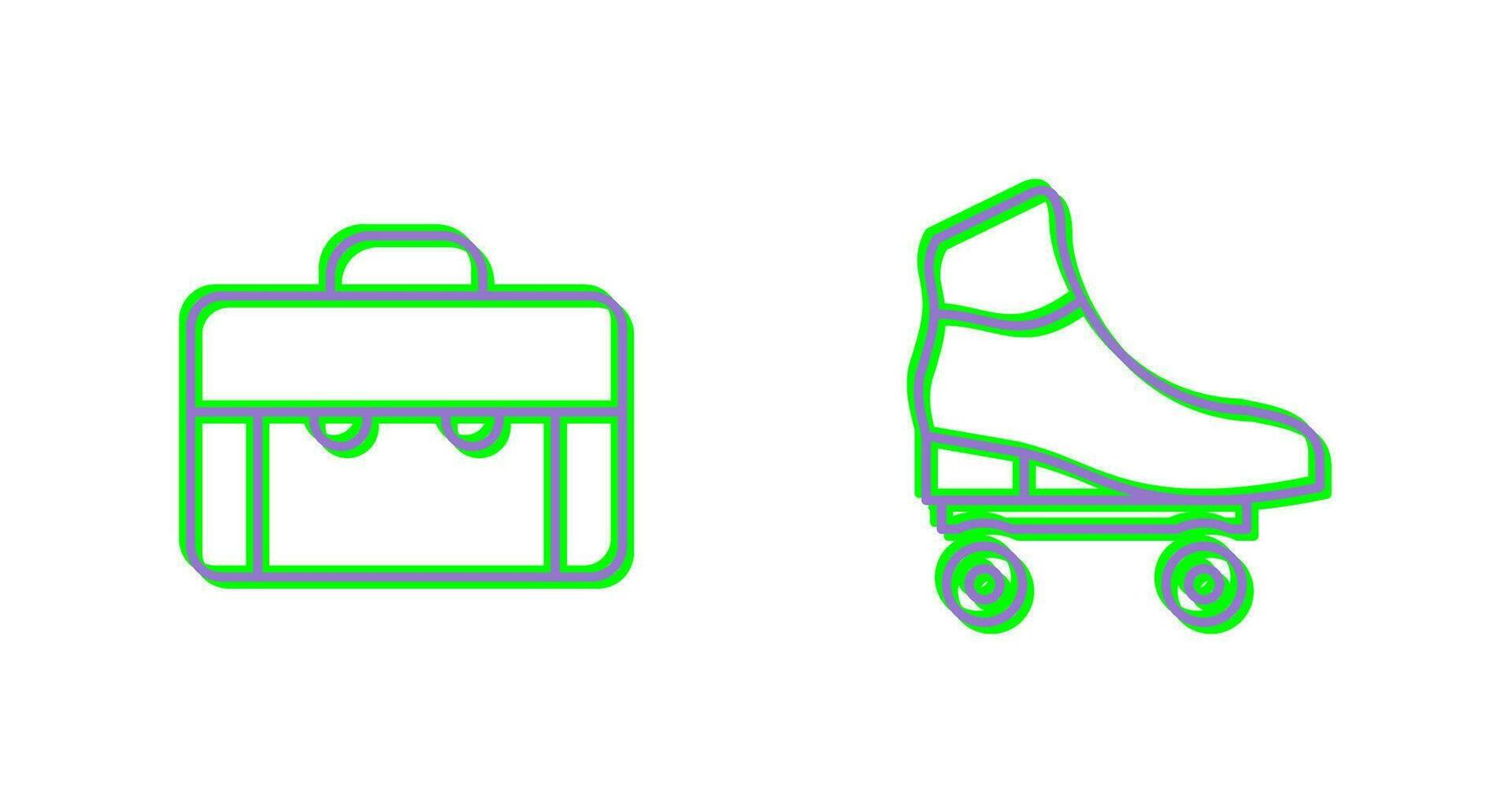 resväska och skridskor ikon vektor
