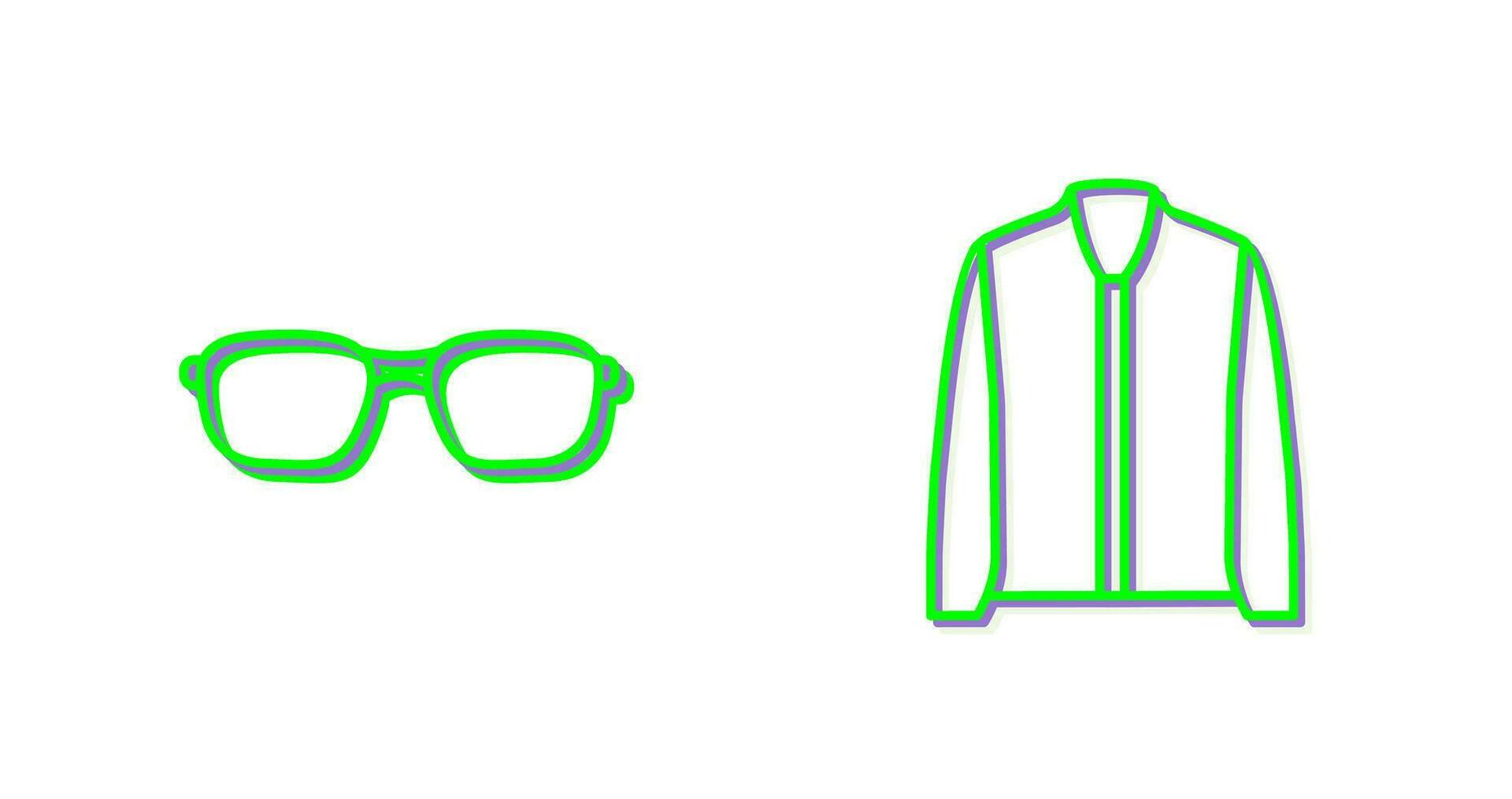 glasögon och jacka ikon vektor