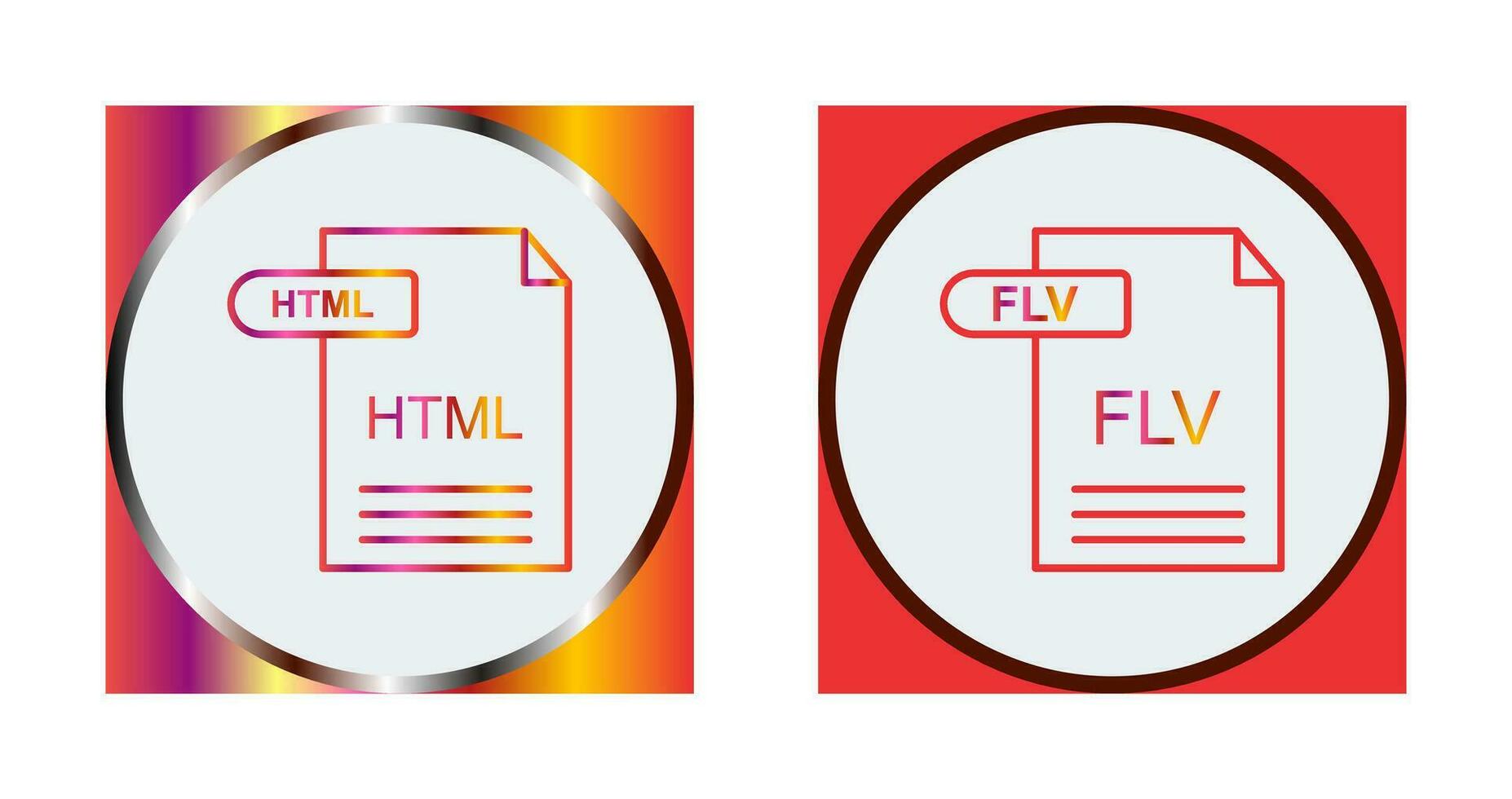 html und flv Symbol vektor