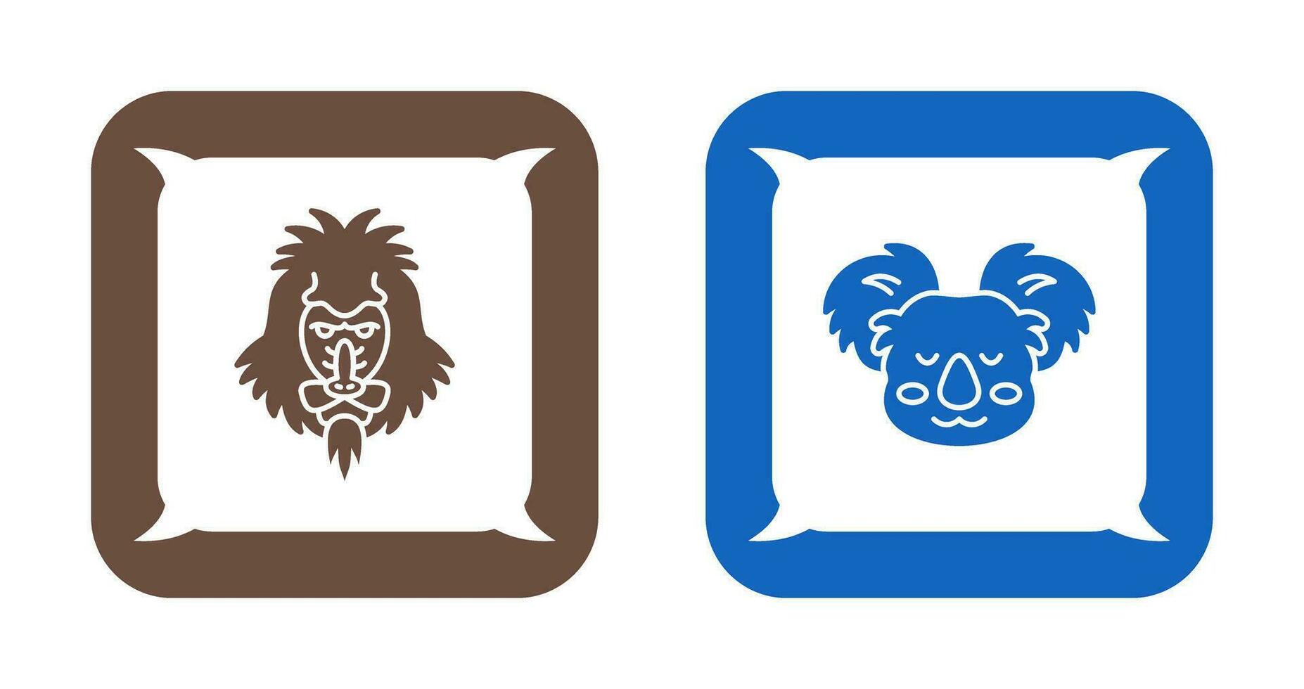 Mandrill und Koala Symbol vektor