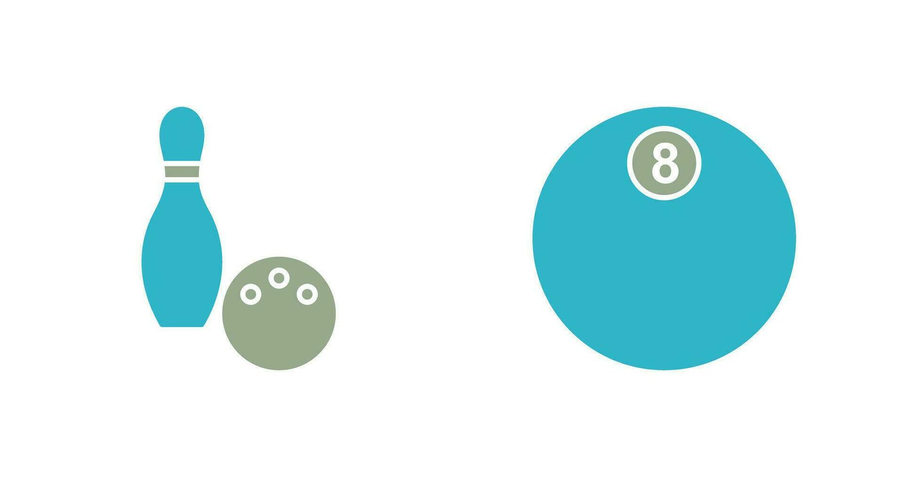 Bowling und acht Ball Symbol vektor