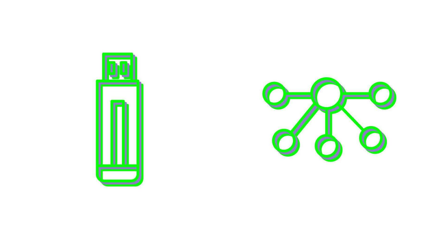 USB Fahrt und Knoten Symbol vektor