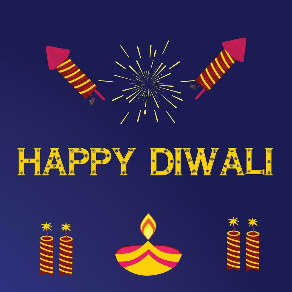 glücklich Diwali Poster kostenlos Vorlage vektor