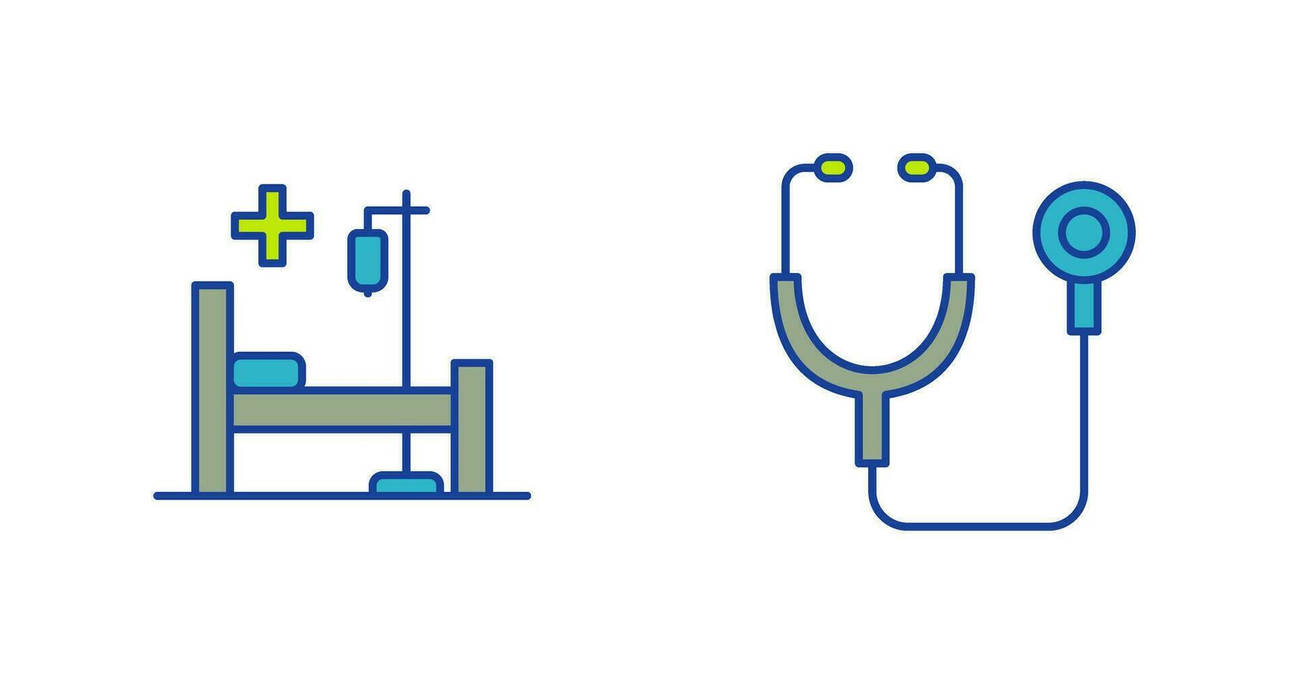 stetoskop och sjukhus ikon vektor