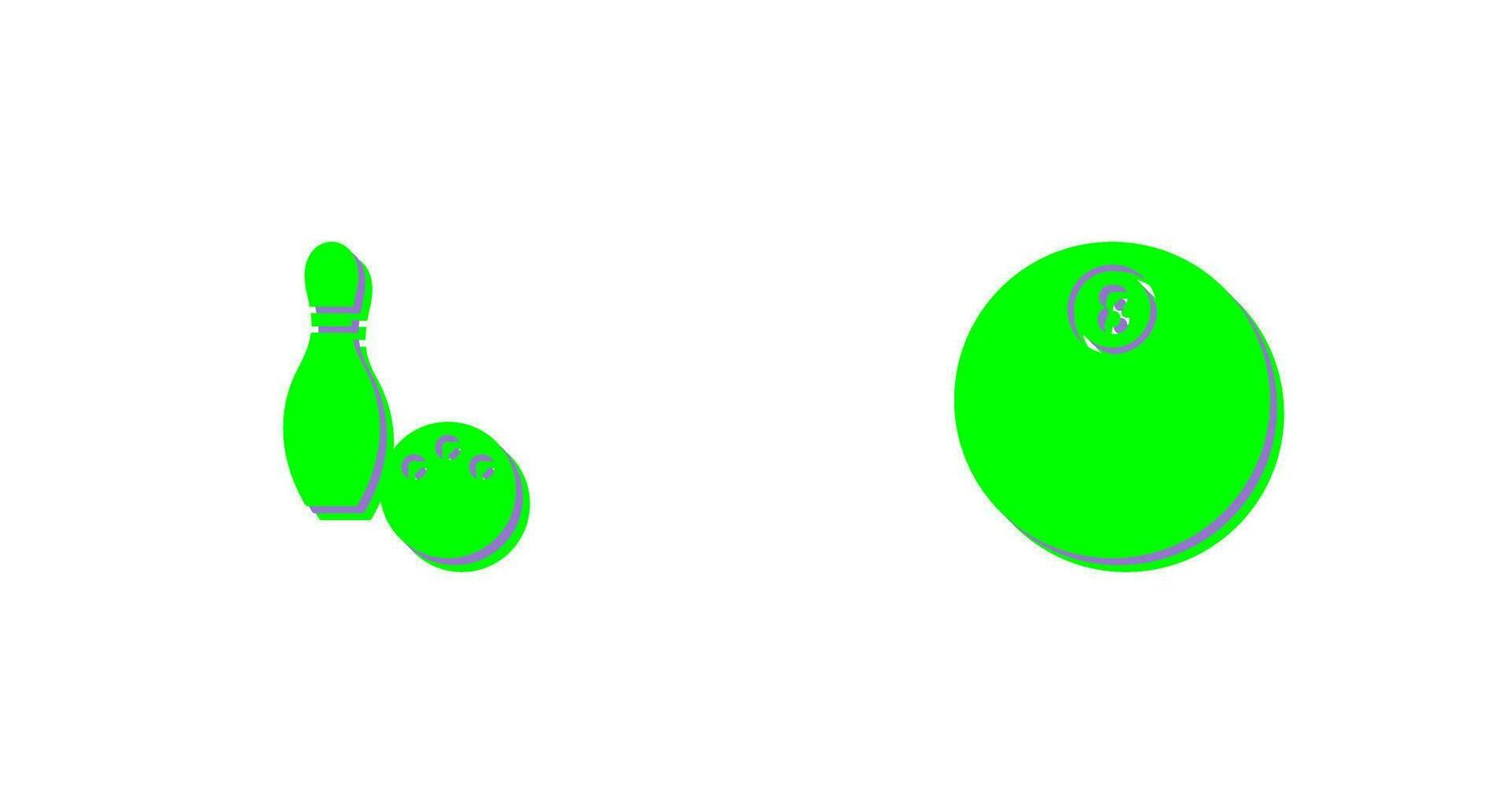 Bowling und acht Ball Symbol vektor