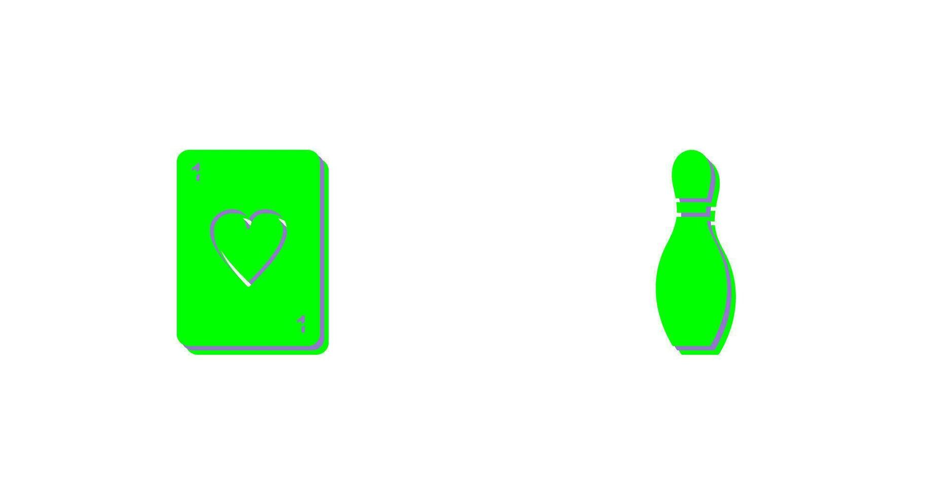 Karte und Bowling Stift Symbol vektor