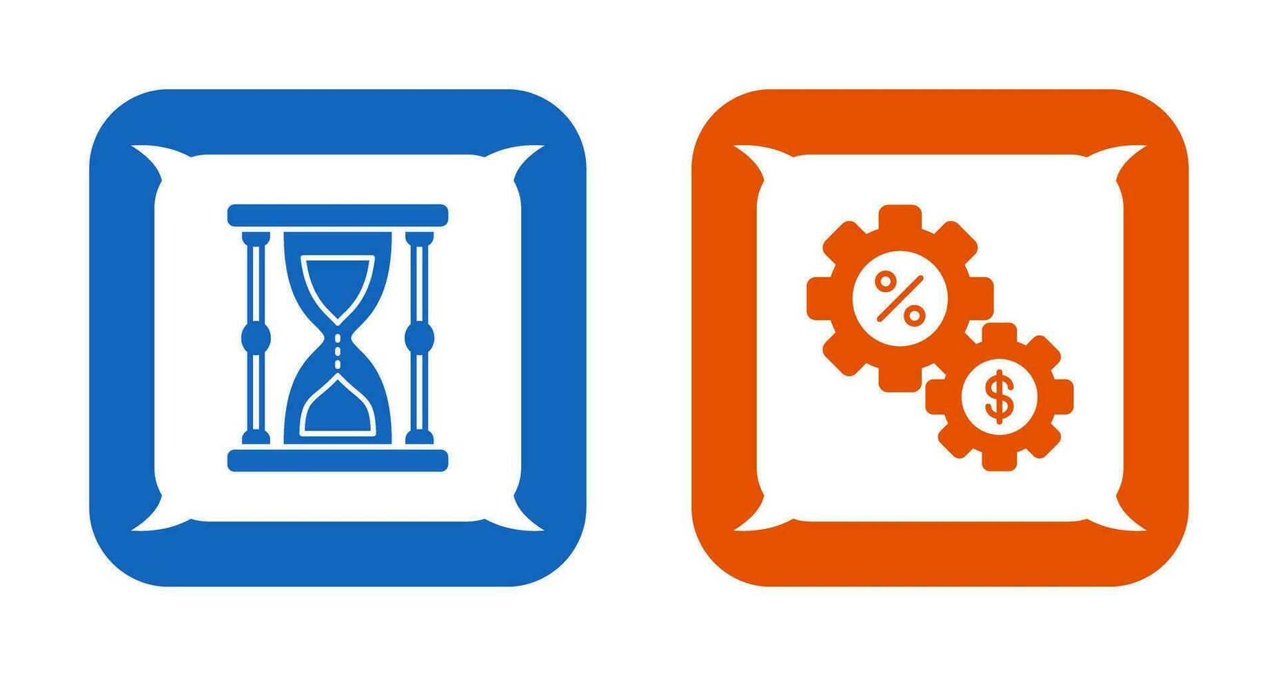 Sanduhr und Kuchen Diagramm Symbol vektor