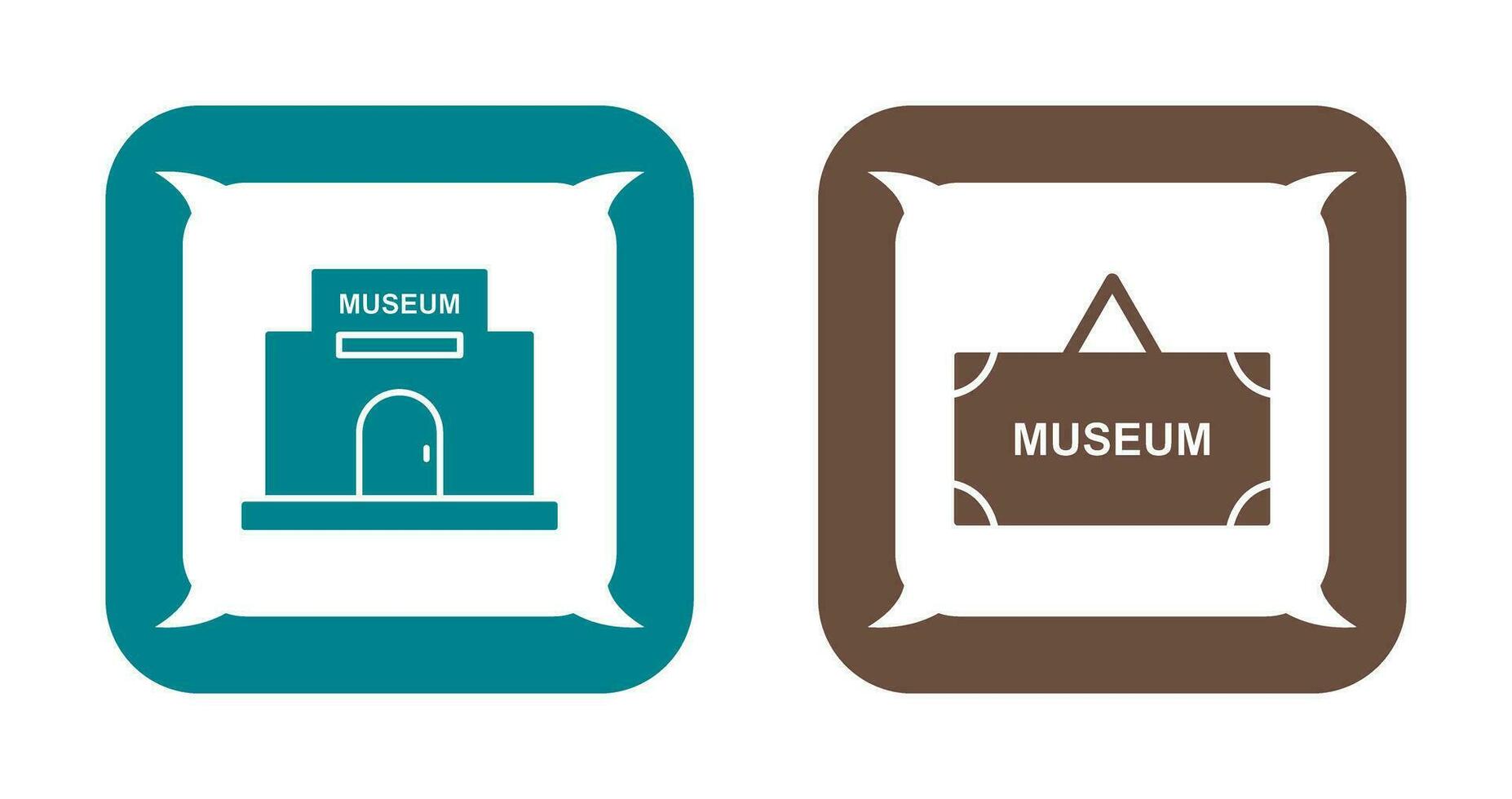 museum byggnad och museum ikon vektor