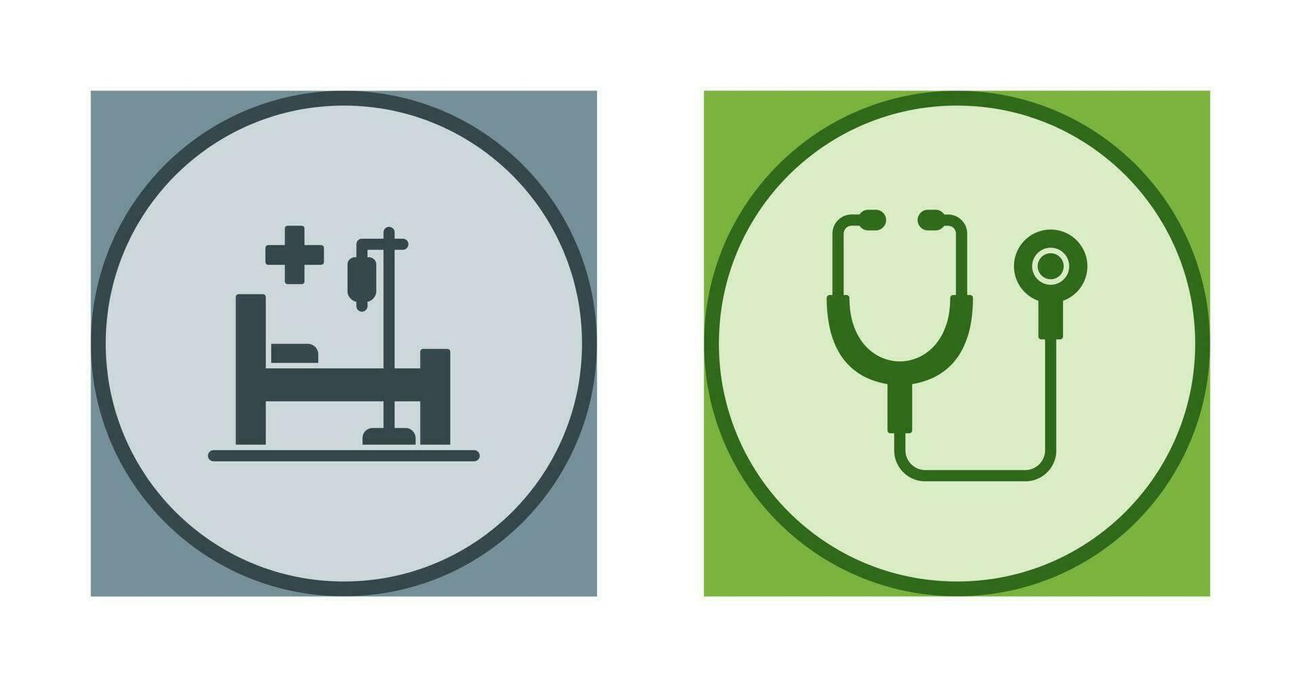 Stethoskop und Krankenhaus Symbol vektor