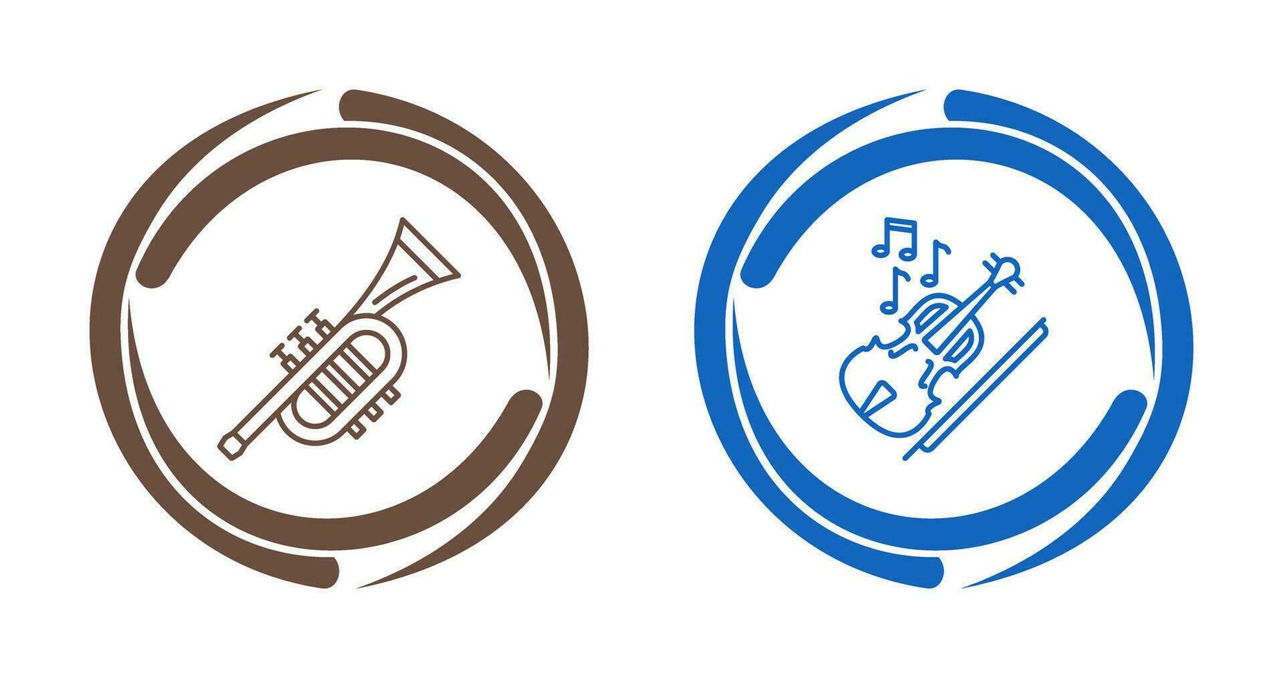 trumpet och fiol ikon vektor