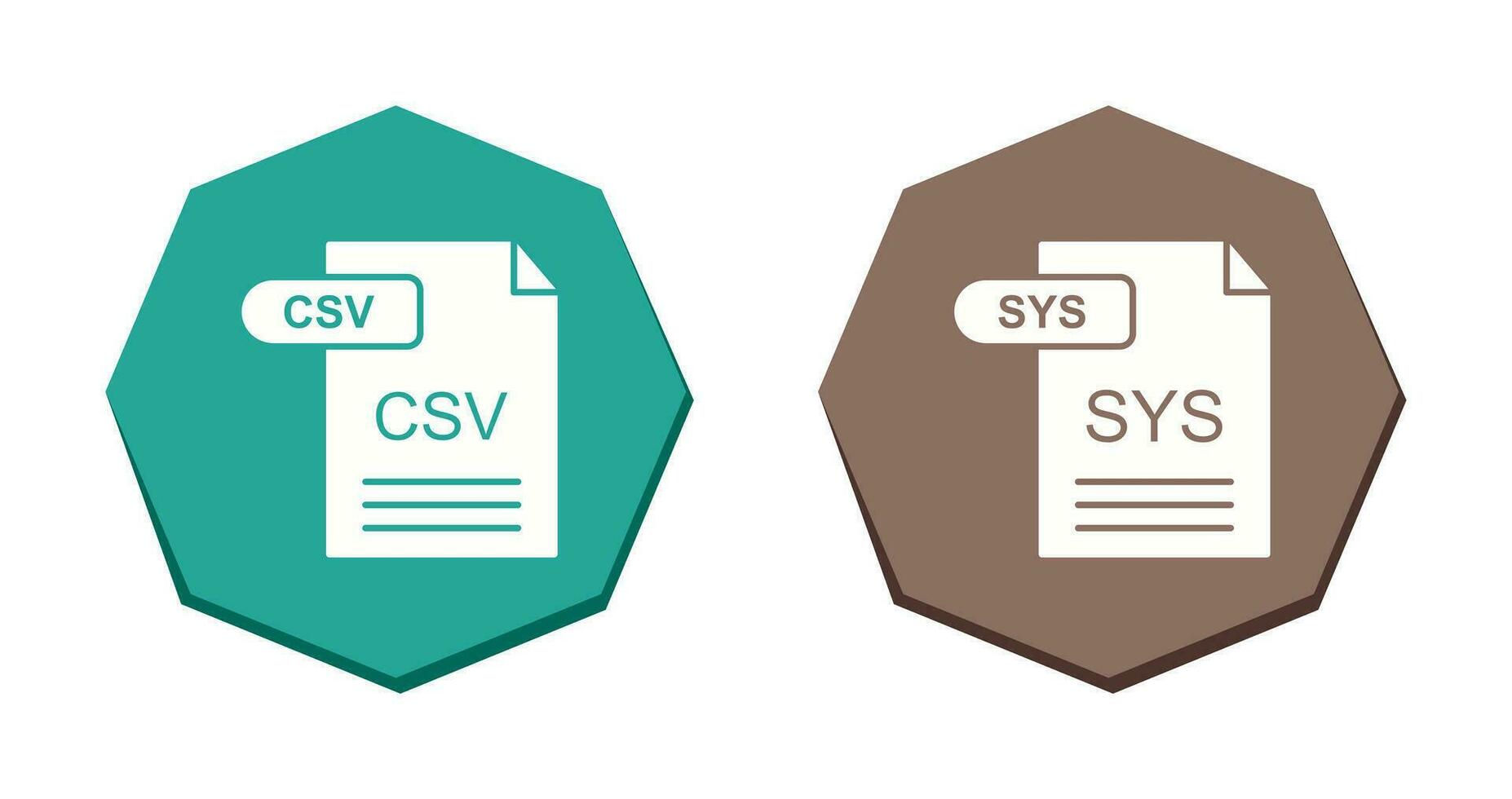 csv och sys ikon vektor