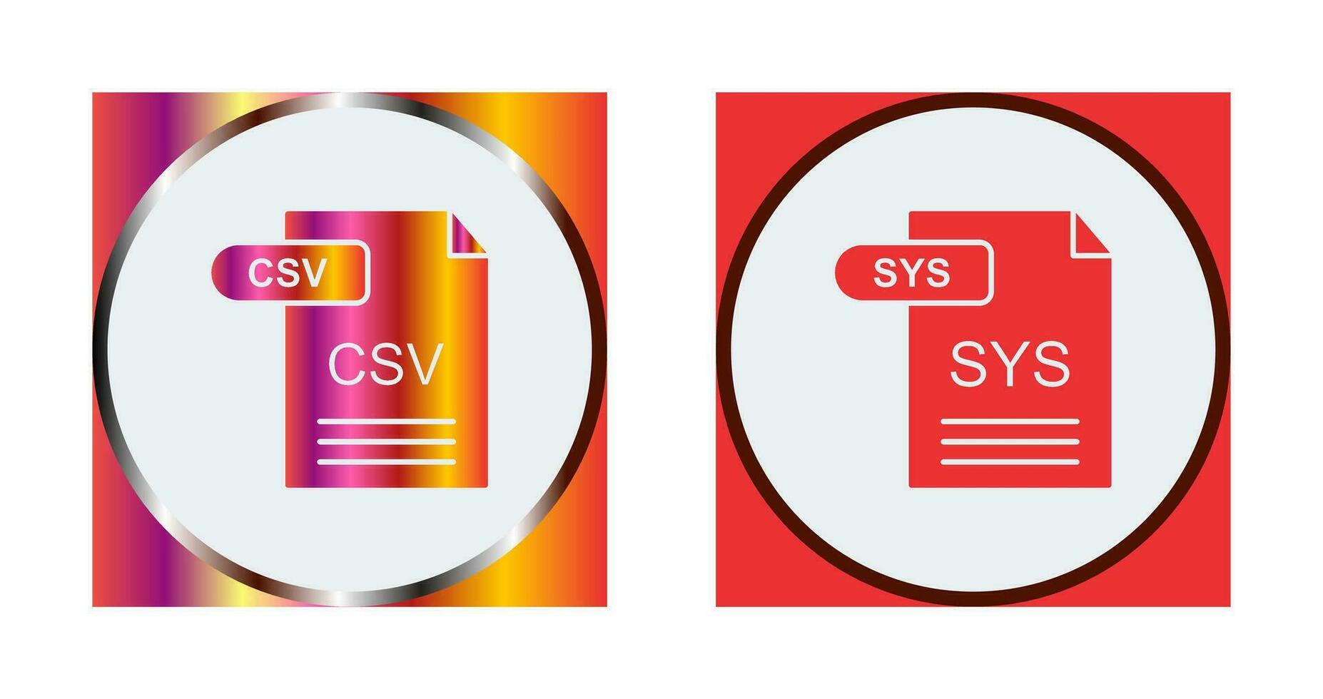 csv och sys ikon vektor