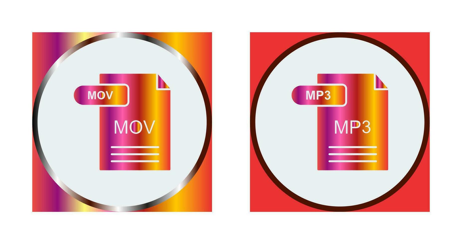 mov und mp3 Symbol vektor